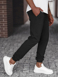 Spodnie męskie chino joggery materiałowe czarne OZONEE DJ/5539Z