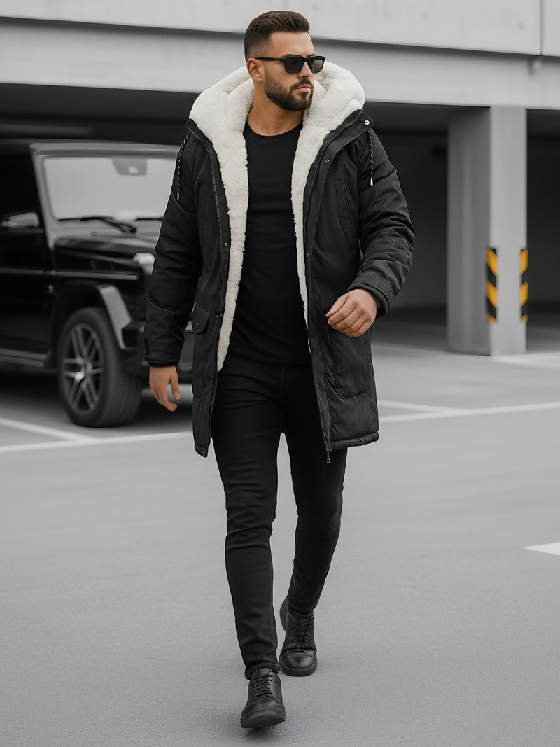 Kurtka zimowa męska czarna OZONEE JS/5M120/392Z