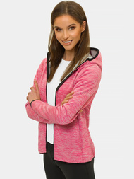 Bluza damska rozpinana z kapturem jasno-różowa OZONEE JS/HD111/25