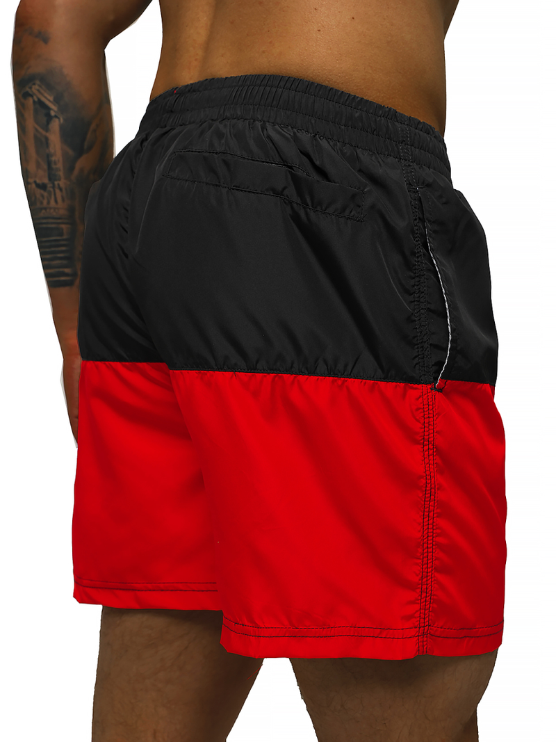 Spodenki kąpielowe męskie czarno-czerwone OZONEE JS/HM058
