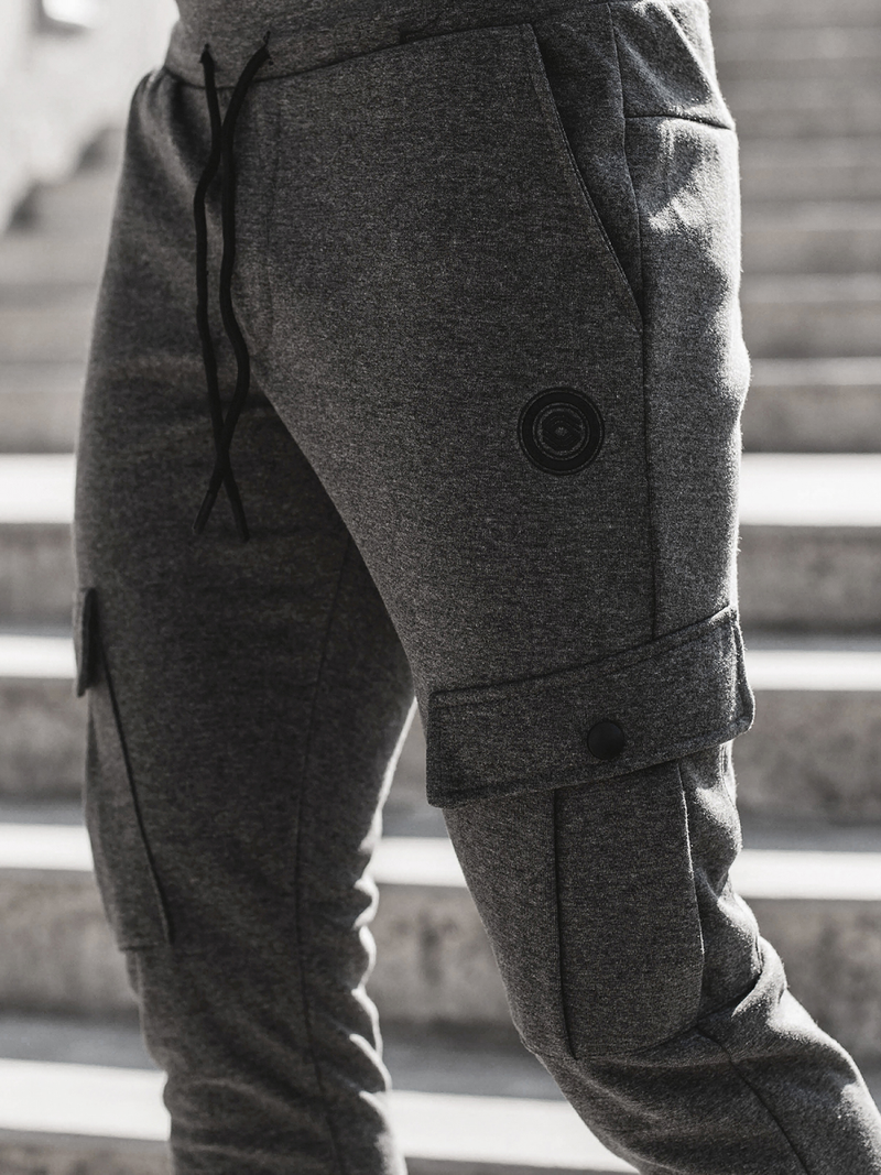 Spodnie dresowe męskie grafitowe OZONEE C/374