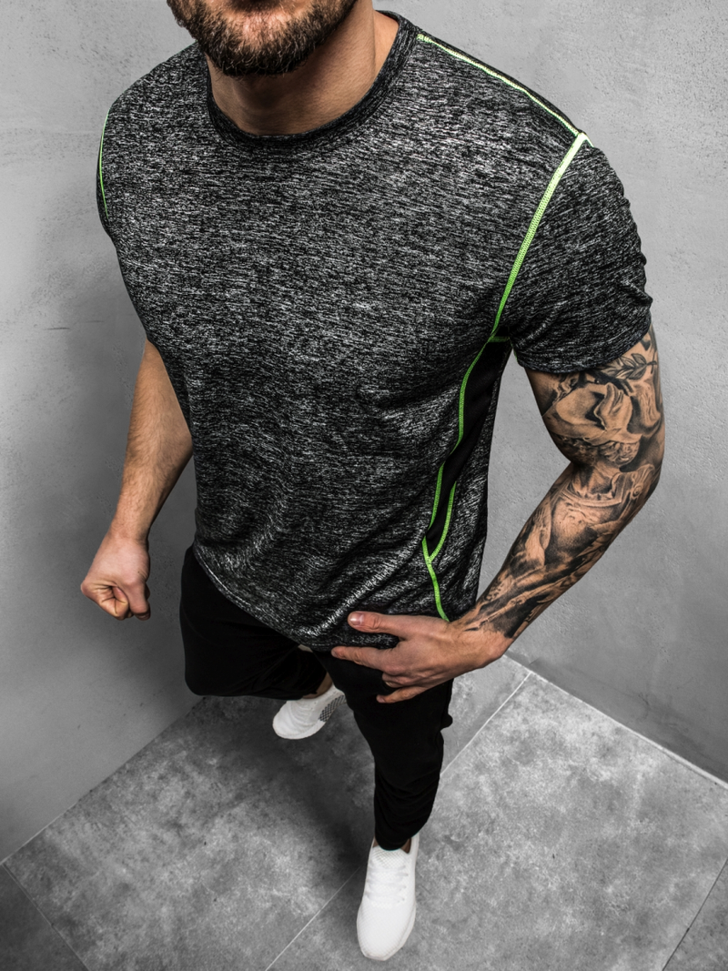 Футболка чоловіча графіт OZONEE JS/KS2104Z