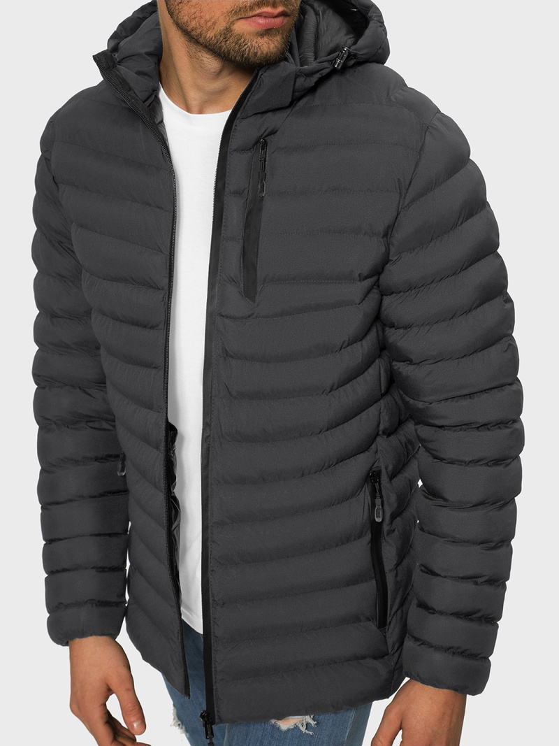 Kurtka zimowa męska pikowana grafitowa OZONEE JS/M13057/105