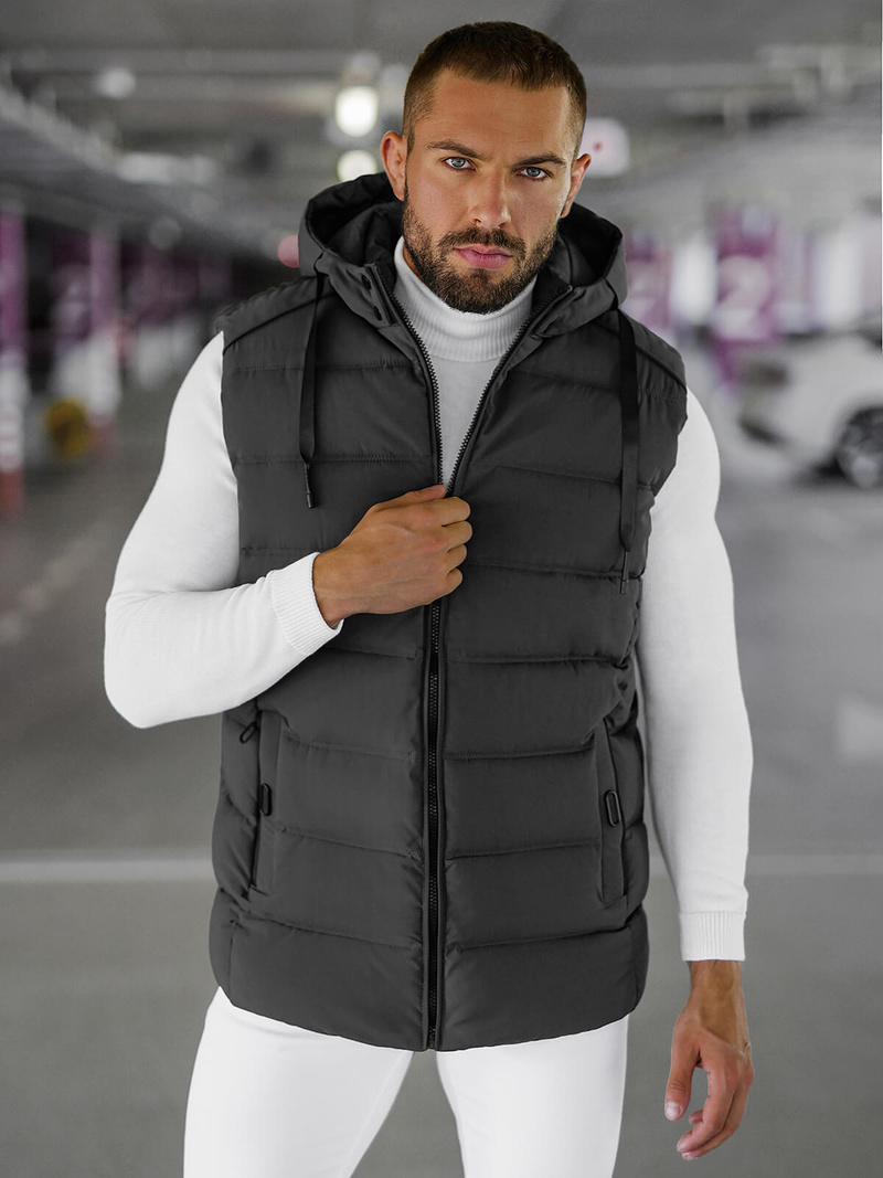 Безрукавка чоловіча графіт OZONEE JS/57M7507/105Z