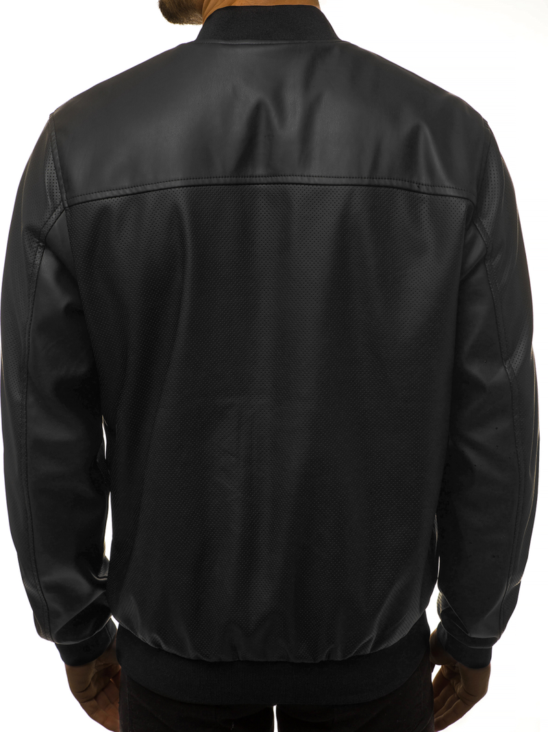 Kurtka skórzana męska czarna OZONEE N/6121