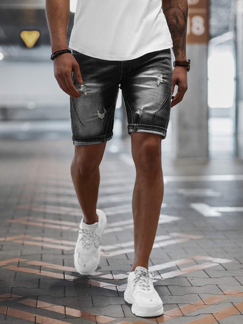 Чоловічі джинсові шорти чорні OZONEE NB/MP0040NZ