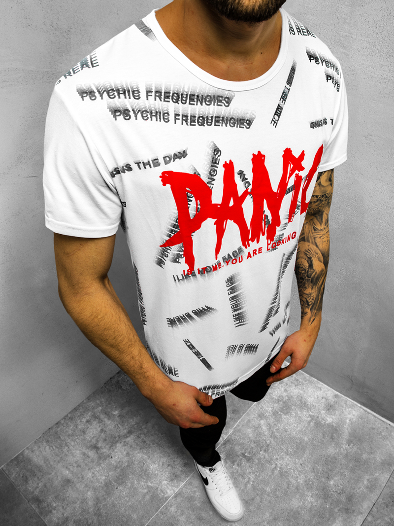 T-Shirt męski biały OZONEE JS/KS1998Z