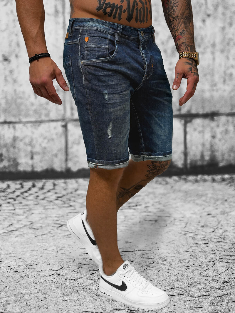 Чоловічі джинсові шорти tемно-cинi OZONEE O/242001