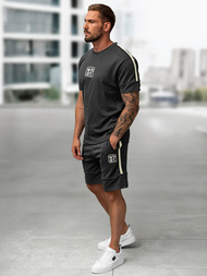 Чоловічий короткий Cпортивний костюм Темно-Графiтовi OZONEE O/QQ1621AB