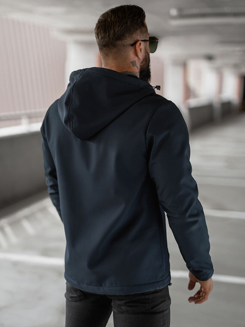 Kurtka softshell męska z kapturem granatowa OZONEE JS/27B6513/25Z