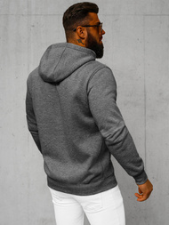 Bluza męska z kapturem rozpinana ciemno-szara OZONEE JS/2008Z