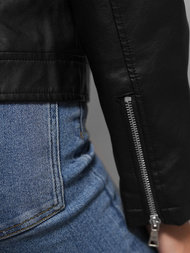 Жіноча шкіряна куртка Чорна OZONEE JS/11Z8060