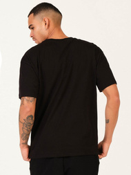 T-Shirt męski z nadrukiem czarny OZONEE MR/21572