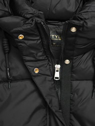 Kurtka zimowa damska pikowana czarna OZONEE JS/16M9188/392