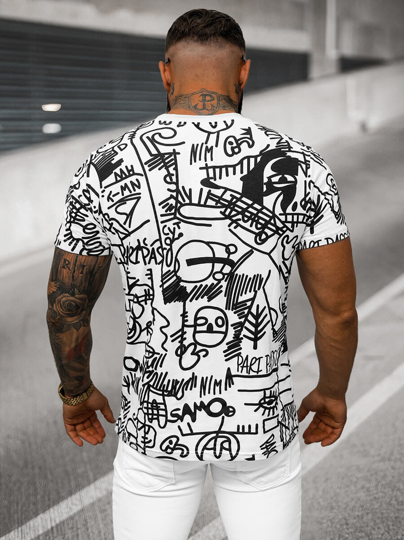 T-shirt męski biały OZONEE O/T1269/1