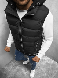 Kamizelka męska pikowana z kapturem czarna OZONEE N/6879