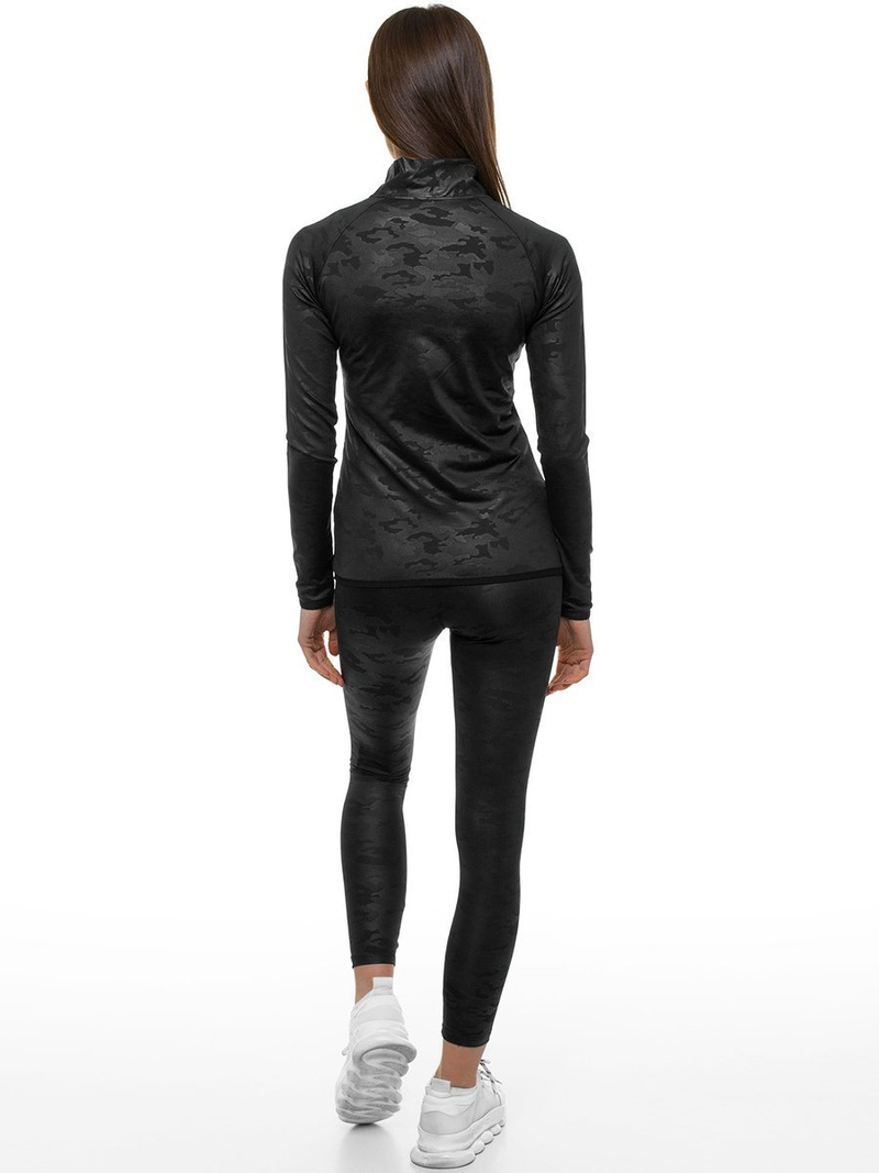 Жіночий спортивний костюм з двох частин чорний камуфляж OZONEE O/0546