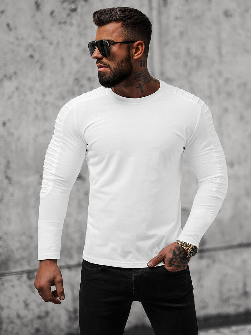 Longsleeve męski biały OZONEE O/B262