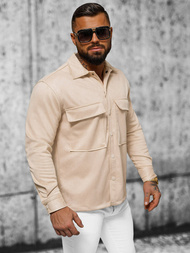 Класична сорочка чоловіча Бежева OZONEE O/GOM23039