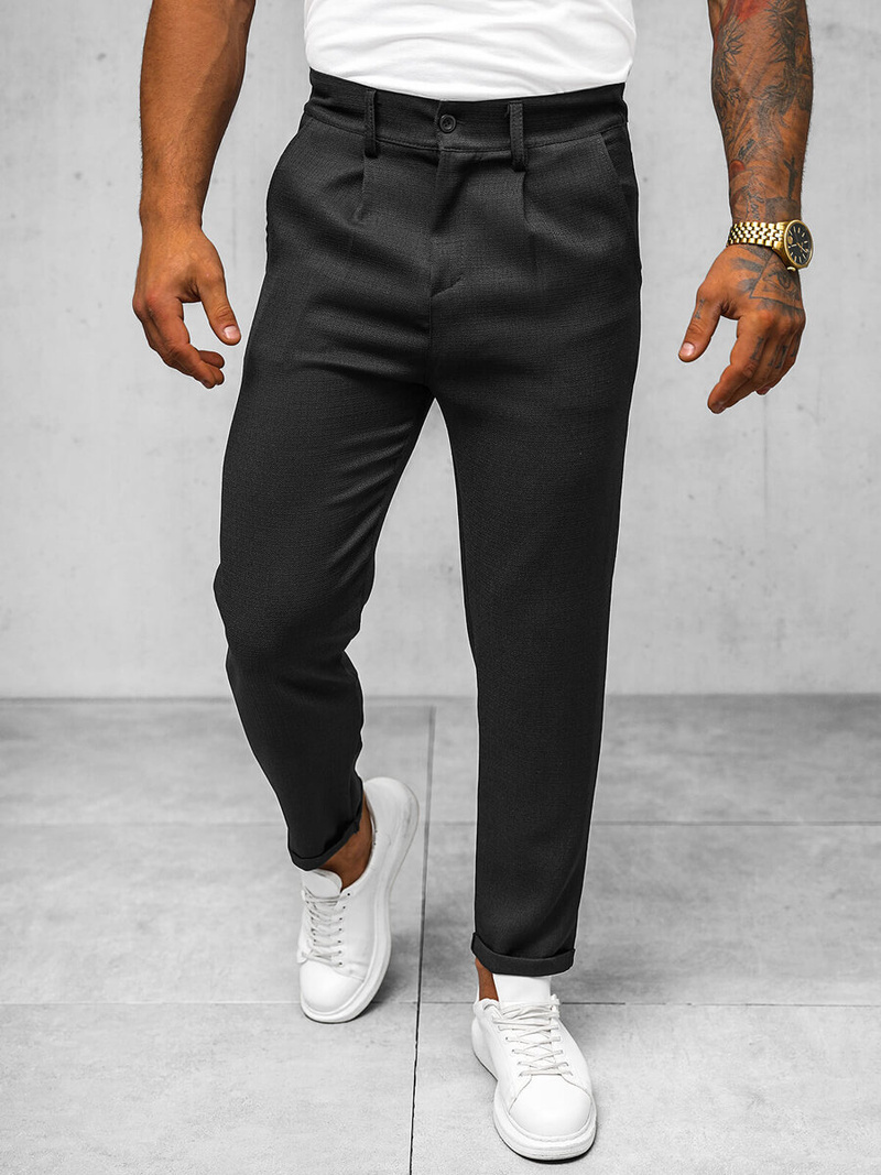 Spodnie męskie chino czarne OZONEE O/K971SP