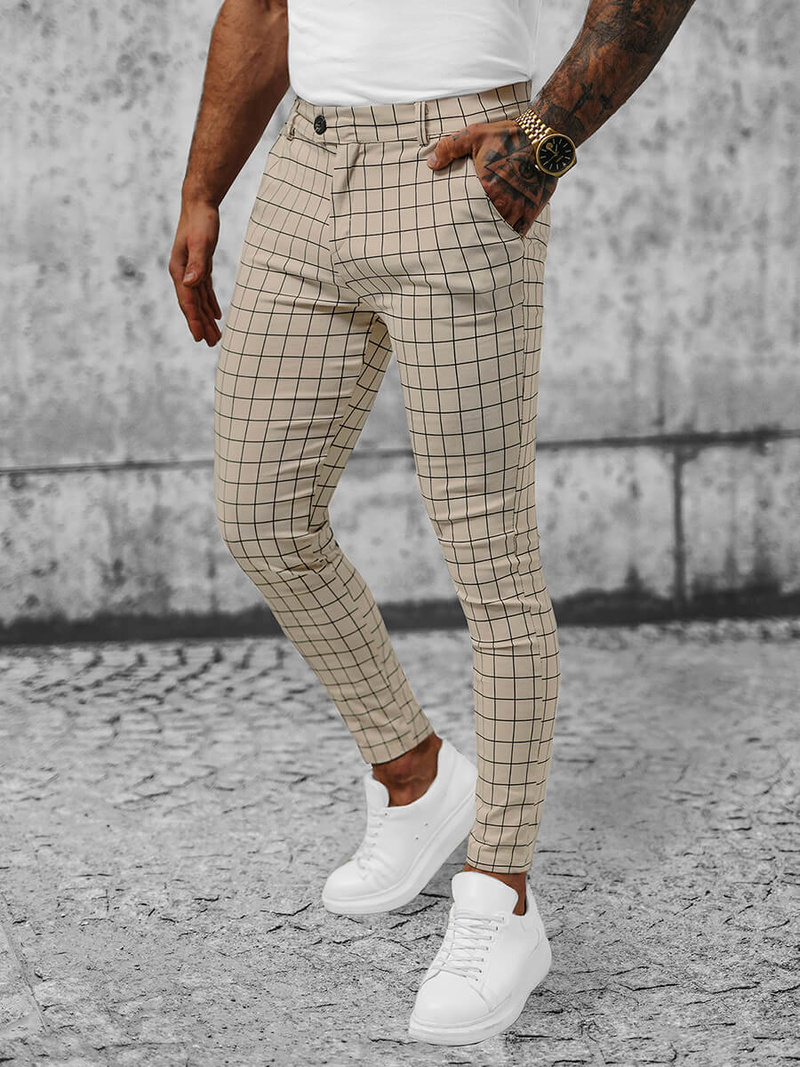 Чоловічі штани чинос Бежевi OZONEE O/P4024