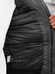 Kurtka zimowa męska z futerkiem szara OZONEE JS/M2019/105