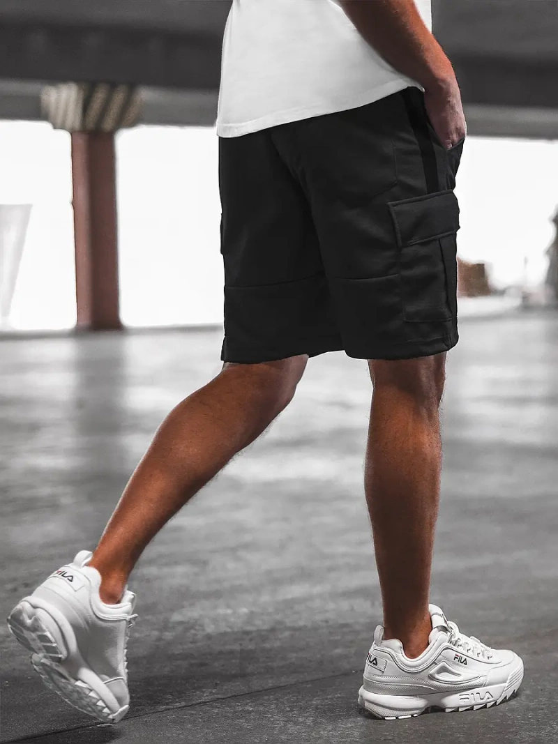 Spodenki dresowe męskie czarne OZONEE O/WW20016/1