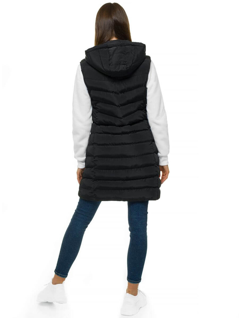 Стьобаний жіночий жилет чорний OZONEE N/6811/1