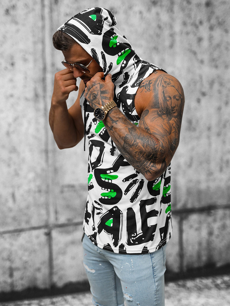 Майка чоловіча Бiло-Чорна OZONEE O/BL300Z