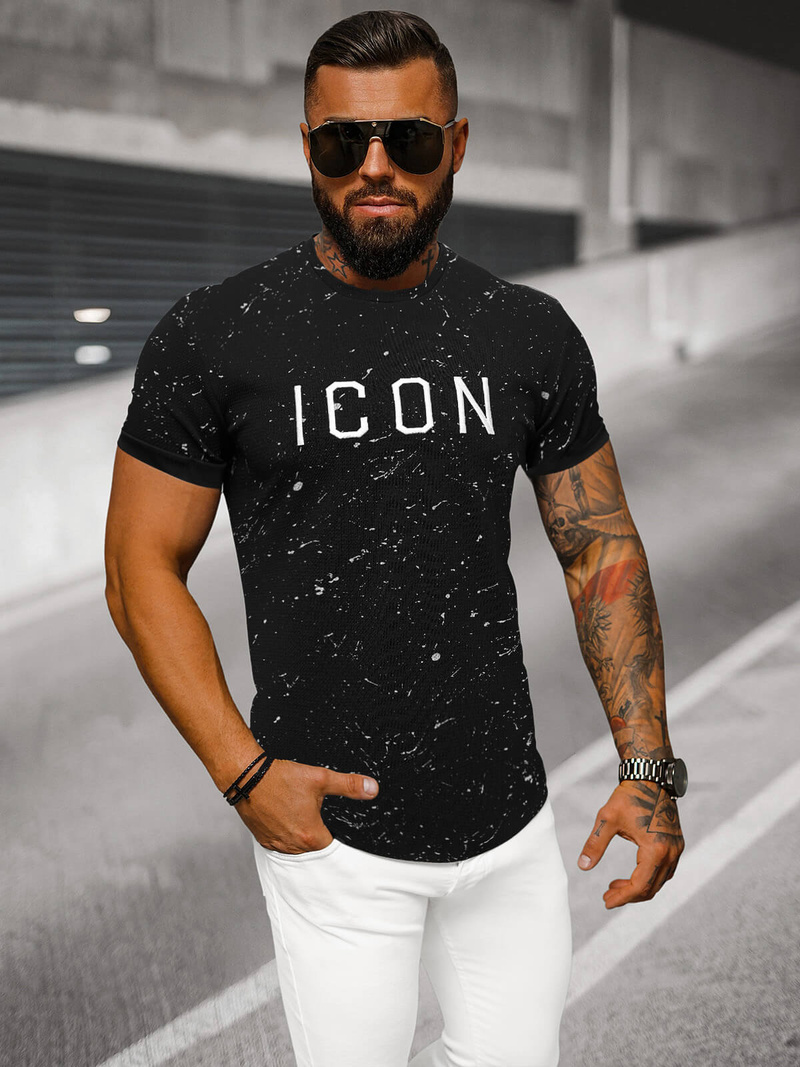 Футболка чоловіча чорна OZONEE O/P1289Z