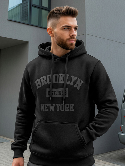 Bluza z kapturem męska czarna OZONEE JS/8B1969/3