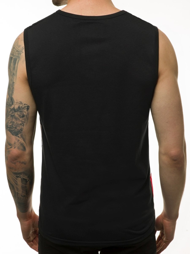 T-Shirt męski bez rękawów czarny OZONEE JS/SS11065