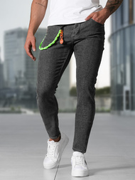 Spodnie jeansowe męskie slim fit grafitowe OZONEE NB/MP0191G