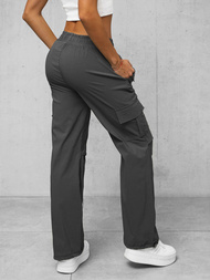 Spodnie damskie z szeroką nogawką grafitowe OZONEE O/TT00393