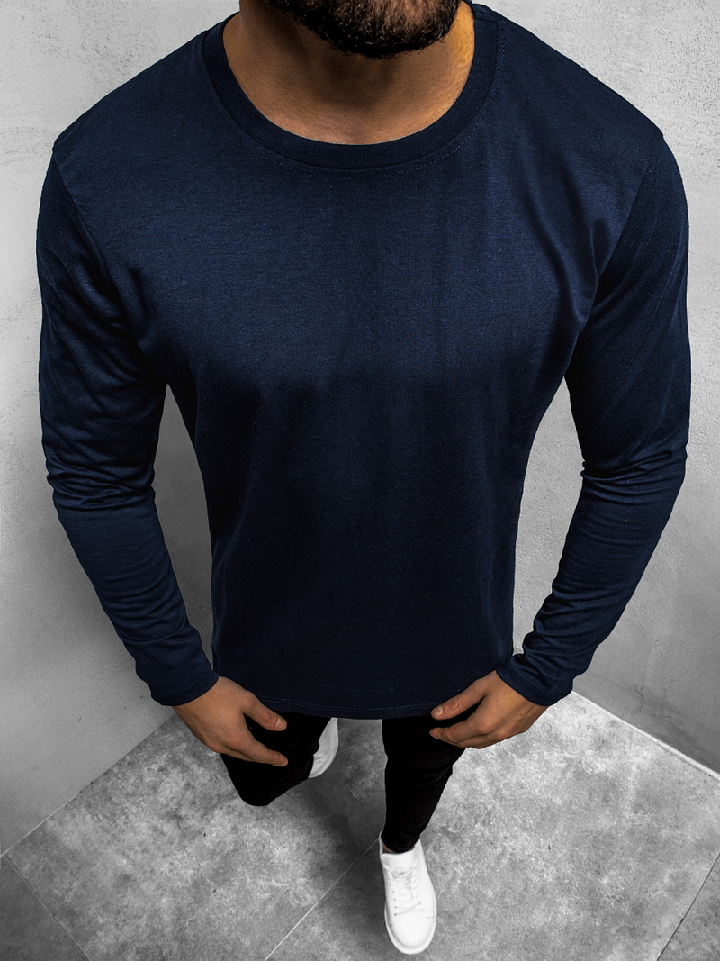 Longsleeve męski gładki granatowy OZONEE JS/CX01