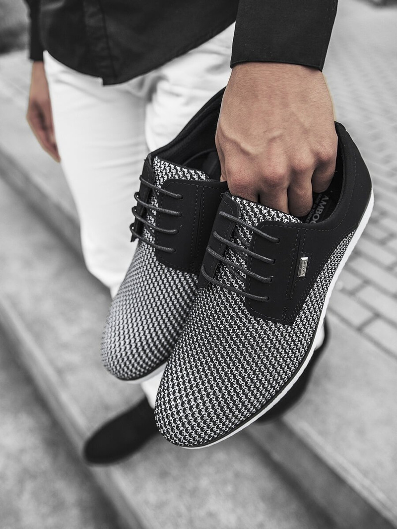 Buty męskie czarno-białe t/682