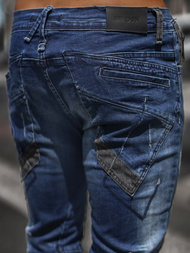 Spodnie jeansowe męskie ciemno-niebieskie OZONEE NB/MP0025B
