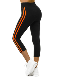 Legginsy damskie czarno-pomarańczowe OZONEE JS/YW06040/1/29