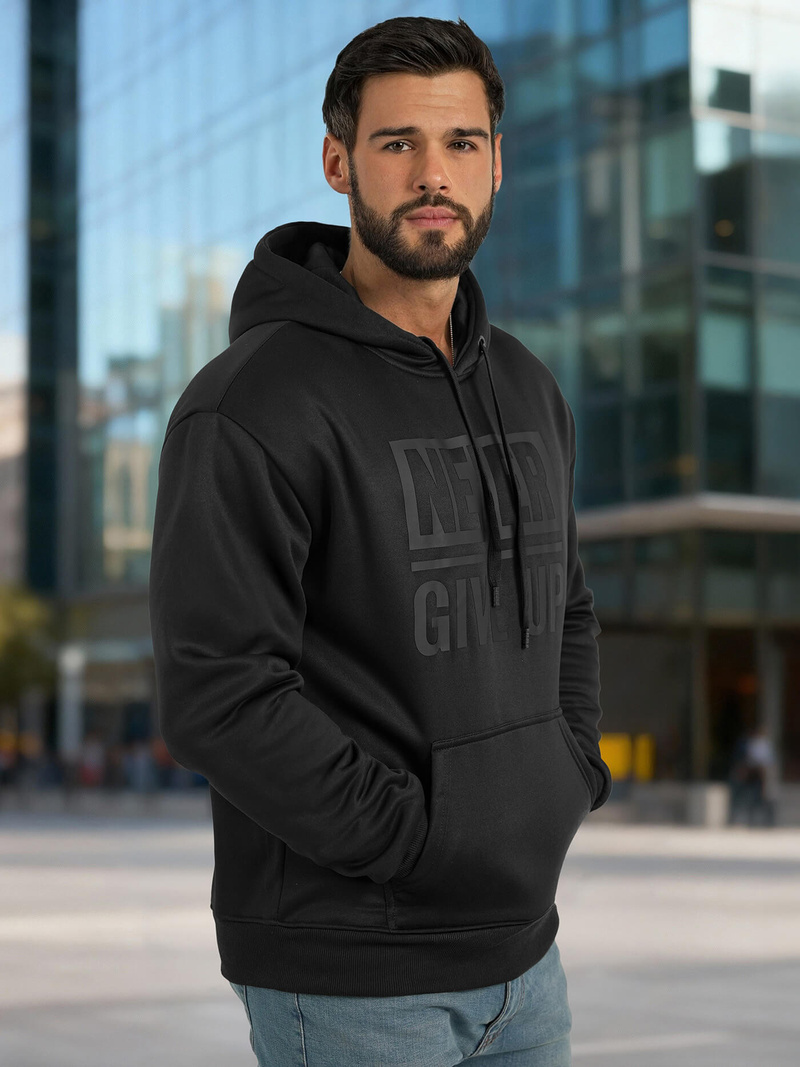 Чоловічий світшот чорний OZONEE JS/8B1983/3