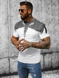 T-shirt męski slim fit biały OZONEE NB/MT3022