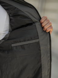 Kamizelka męska pikowana z kapturem grafitowa OZONEE JS/32M1780/105