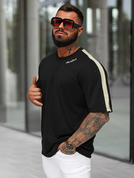 T-shirt męski loose fit czarny OZONEE O/QQ1195