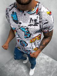 T-Shirt męski z nadrukiem kolorowy OZONEE O/BL68Z