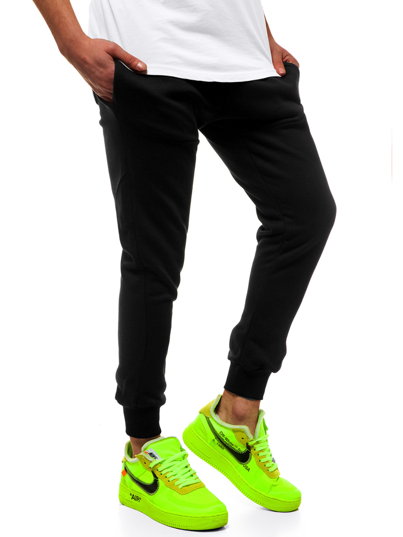 Spodnie dresowe męskie czarno-żółte OZONEE G/11129