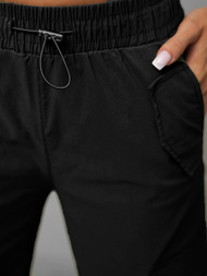 Spodnie damskie z szeroką nogawką czarne OZONEE O/TT00393