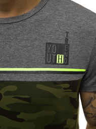 T-Shirt męski grafitowy OZONEE JS/SS10979Z