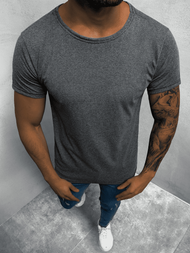 T-Shirt męski bez nadruku grafitowy OZONEE O/BL83