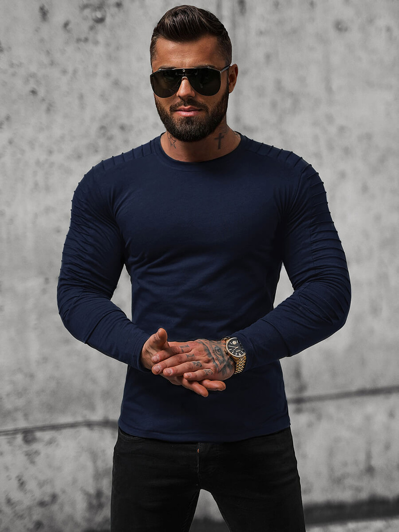 Longsleeve męski granatowy OZONEE O/B262