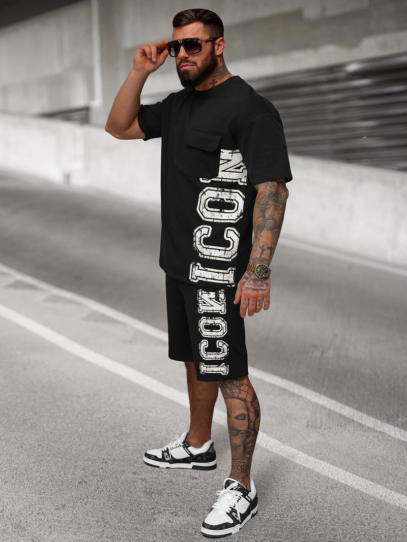 Komplet dresowy męski loose fit czarny OZONEE JS/27C6531/3