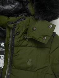 Kurtka zimowa damska długa pikowana khaki OZONEE O/W377